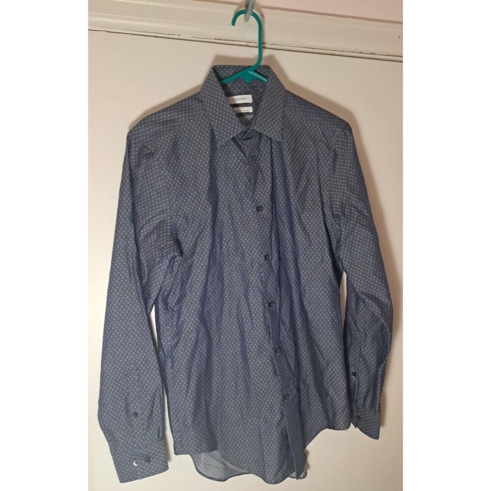Calvin Klein Men's Dress Shirt Slim Fit Non-Iron Blue 15 32/33